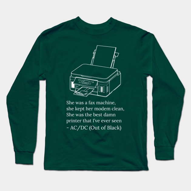 Fax Machine Long Sleeve T-Shirt by Bryan's Tees